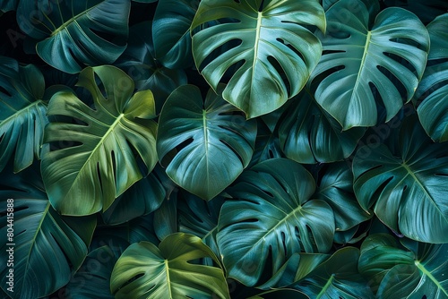 Close Up of Large Green Plant Leaves