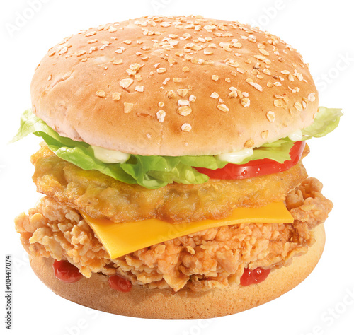 Chicken Burger mit Kartoffelrösti auf Haferbrötchen