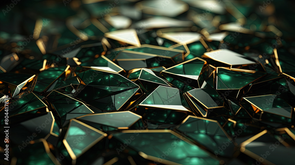 Close Up Of Green Glass Scattered into Many Pieces Broken Green Glass Background Close Up Of Green Glass Scattered into Many Pieces Broken Green Glass Background