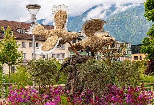 Merano (Meran), Bolzano province, South Tyrol, Historic center of the beautiful city of Merano, Trentino Alto Adige, northern Italy, April 27, 2024
