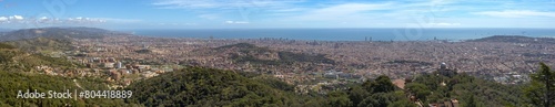 Barcelona, Spain: panorama view from Tibidabo to Barcelona city
