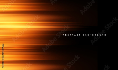 Black and orange modern abstract background with yellow glowing movement and high-speed light effect. Vector illustration
