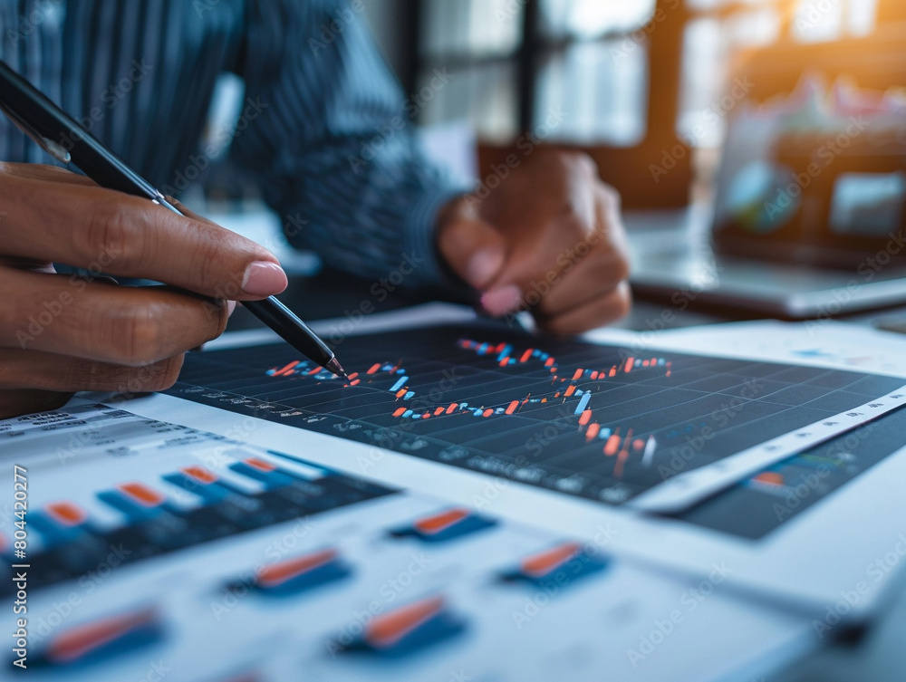 Writing a financial report, business accounting concept. Writing a financial report, business accounting concept.