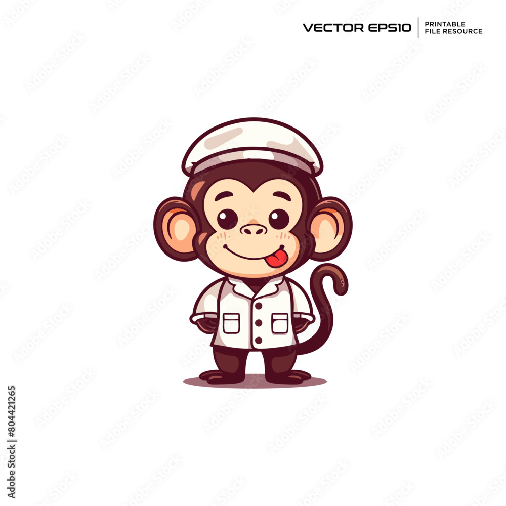 cute monkey doctor, character, mascot, logo, vector, design, illustration, eps 10 cute monkey doctor, character, mascot, logo, vector, design, illustration, eps 10