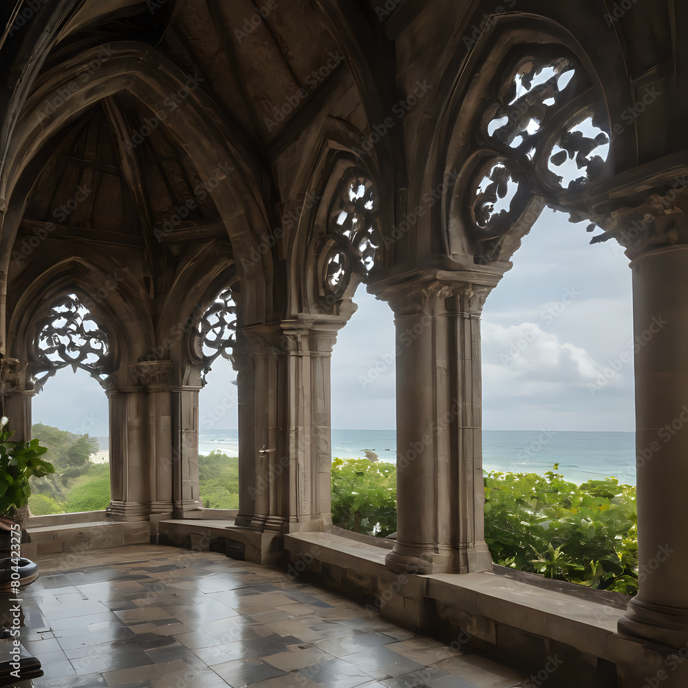 Fototapeta premium a large stone building with arches and columns