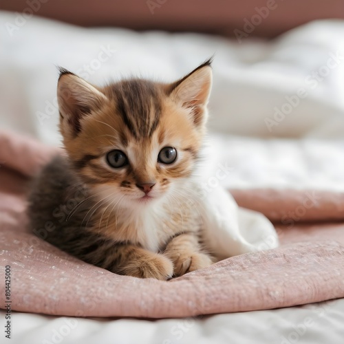 Adorable kitten. Charming image of an adorable kitten with fluffy fur and big, bright eyes. Perfect for pet-related content and themes of cuteness and warmth.