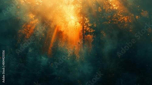 Abstract Landscapes, Coarse texture, Forest, Layered, High, Deep, Natural, Brush strokes, High, Moderate, High, Varied, Yes, Lens Flares, Vignetting, Gradient mapping, Sharpness adjustment photo