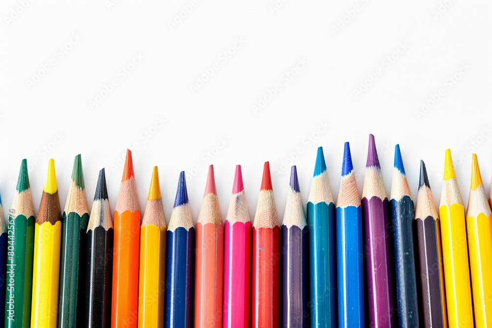 color pencils isolated on white background color pencils isolated on white background