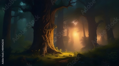 forest clearing at twilight
