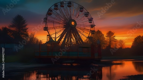 abandoned amusement park at sunset © Idris