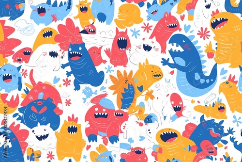 Amazing arctic adventures seamless pattern