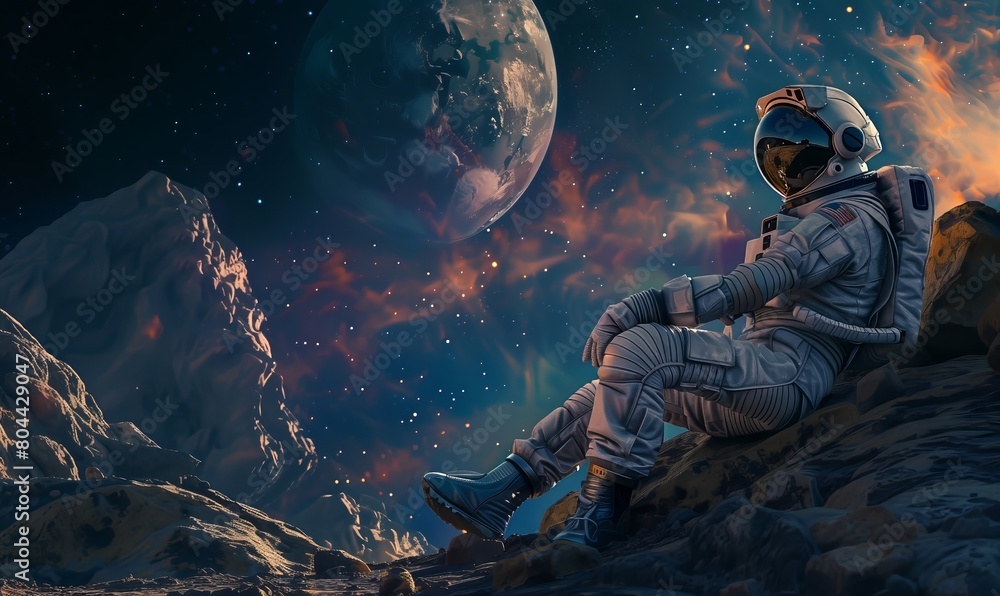 Astronauta su un pianeta alieno. Astronauta su un pianeta alieno.