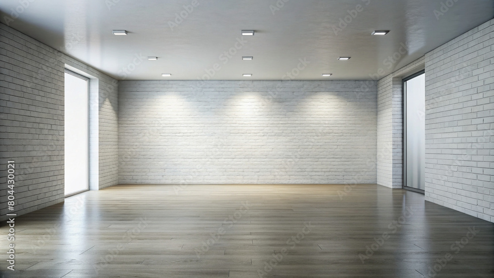Obraz premium An empty room offering a blank canvas for creative furnishing and endless possibilities. White modern room.