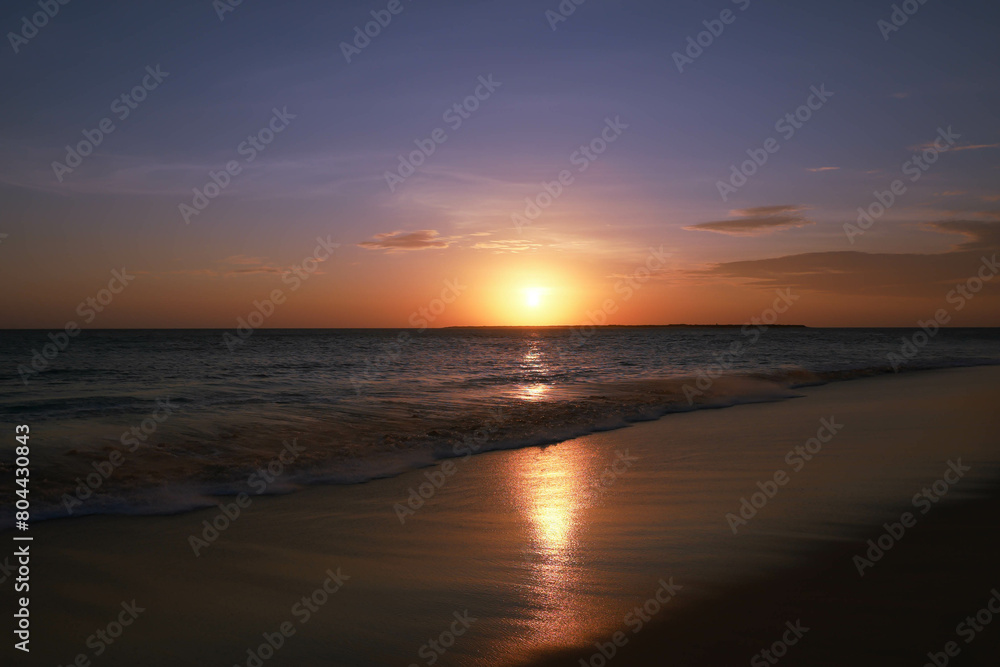 Sunset on the beach. Golden time Sunset on the beach. Golden time
