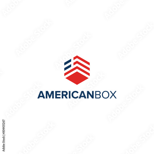 american box simple sleek creative geometric modern logo design vector