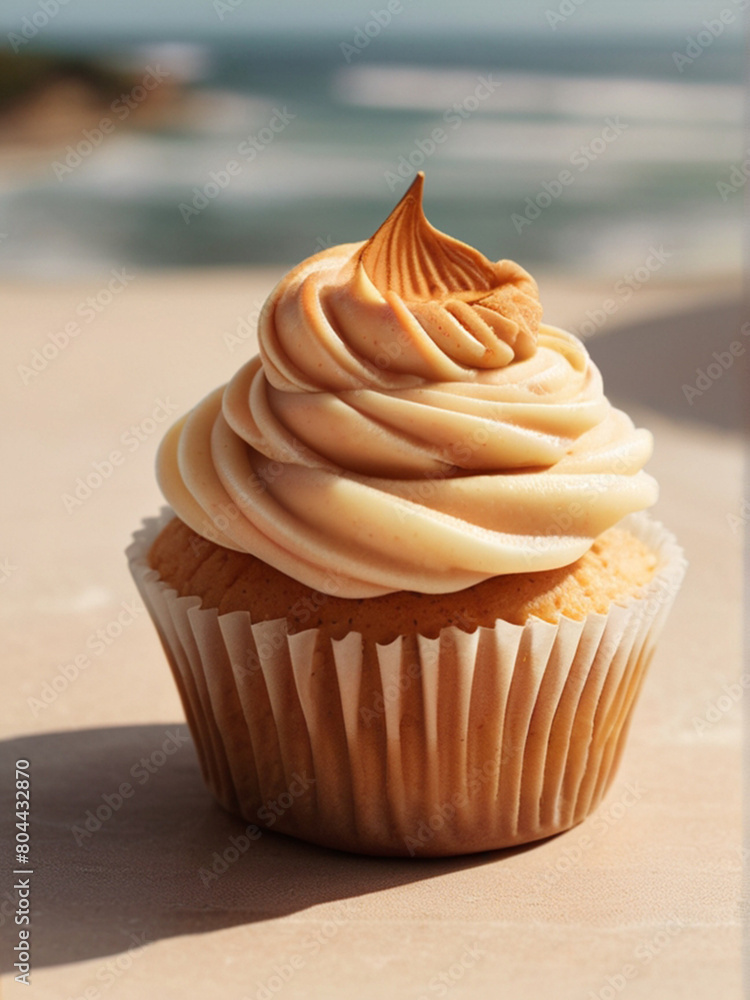 Perfect Dulce de Leche cupcake, muffin with salted caramel frosting Perfect Dulce de Leche cupcake, muffin with salted caramel frosting