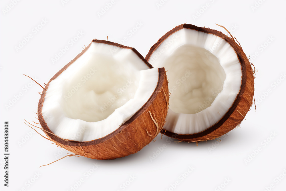 Coconut pieces isolated on transparent png Coconut pieces isolated on transparent png