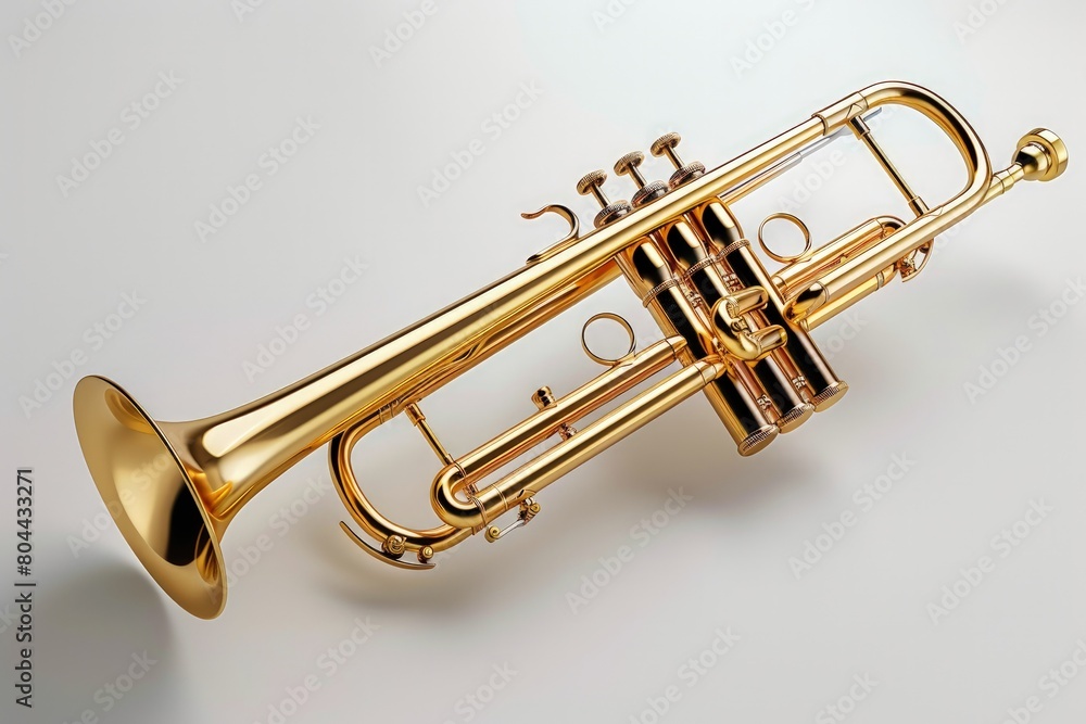 Obraz premium Golden Trumpet on grey background