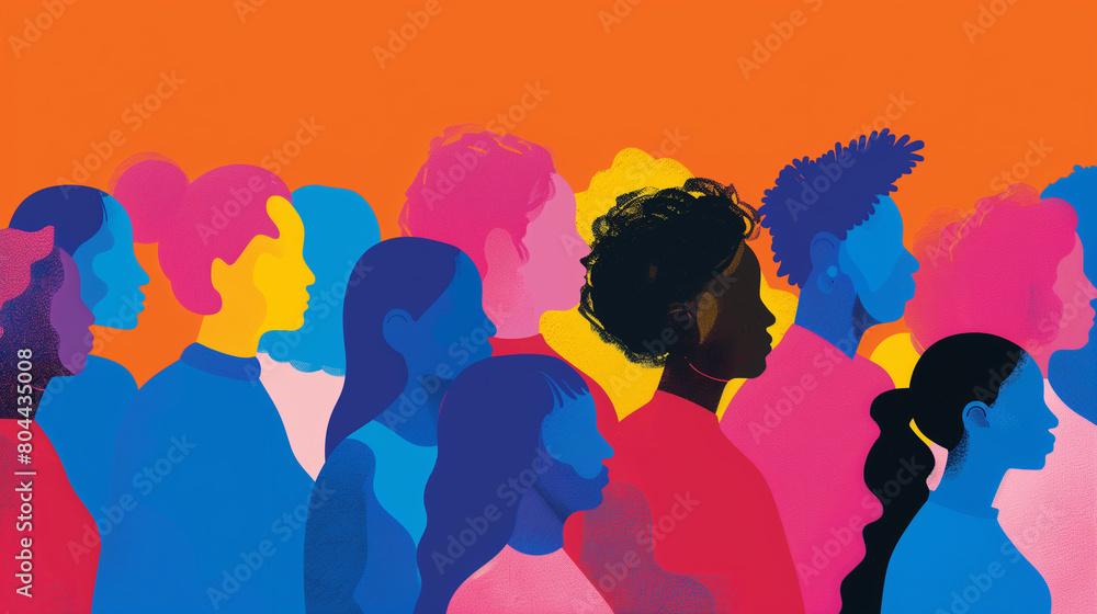 Crowd of people, silhouette, illustration, Diversity and inclusion Crowd of people, silhouette, illustration, Diversity and inclusion