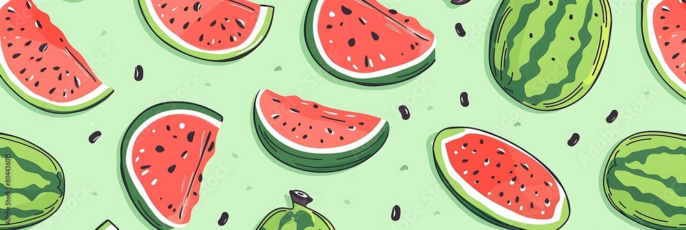 cute drawn watermelons in pattern cute drawn watermelons in pattern