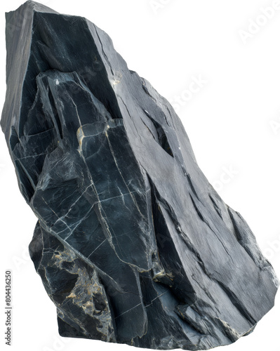 A piece of black natural stone isolated.