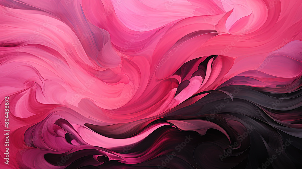 Seamless Pink and Black Brush Stroke Wavy Banner Background Seamless Pink and Black Brush Stroke Wavy Banner Background