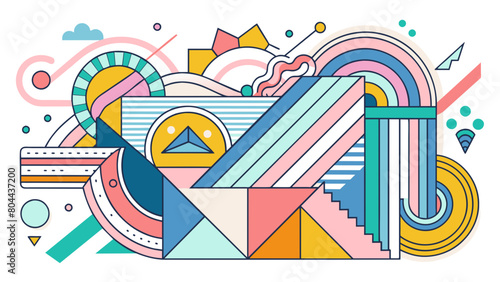 Vibrant Geometric Abstract Art with Bold Colors and Modern Design