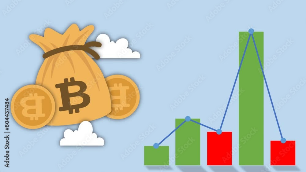 Bitcoin Graph Up and Graph Down. 4k Video Footage Animation Trading Crypto Money Growing. Bitcoin data market bar graph chart diagram Bitcoin Graph Up and Graph Down. 4k Video Footage Animation Trading Crypto Money Growing. Bitcoin data market bar graph chart diagram