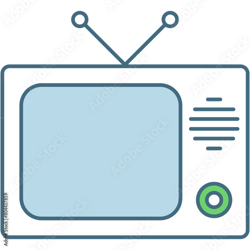TV set icon vector old vintage television