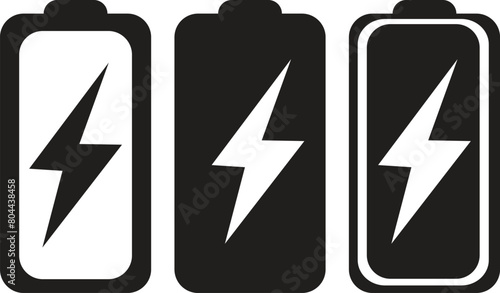 Battery icon set vector art