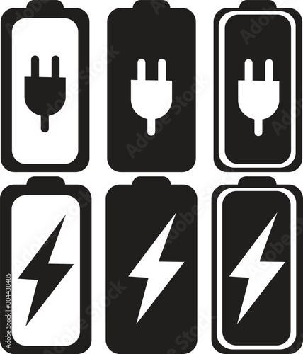 Battery icon set vector art