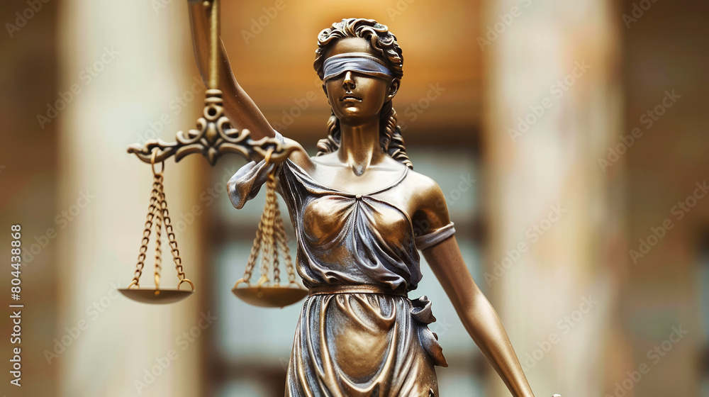 Statue of Lady Justice holding scales and sword, a symbolic representation of fairness and law Statue of Lady Justice holding scales and sword, a symbolic representation of fairness and law