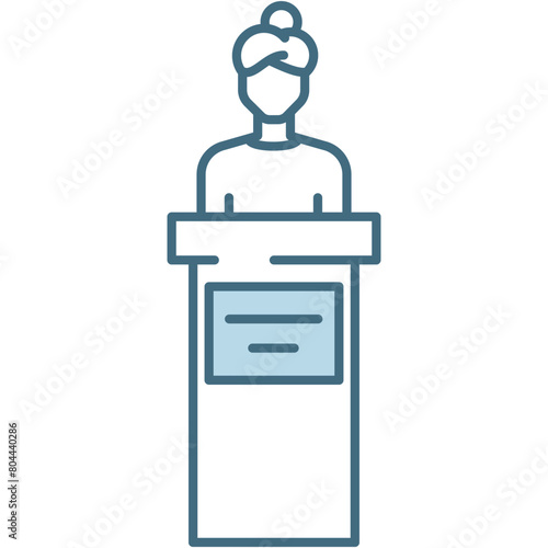 Speaker at tribune icon vector politician podium
