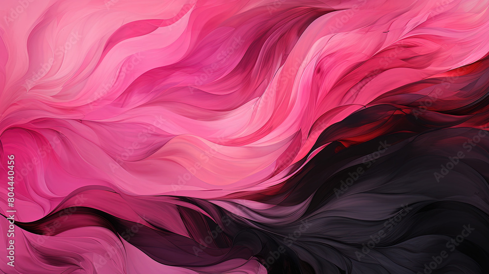 Seamless Pink and Black Brush Stroke Wavy Banner Background Seamless Pink and Black Brush Stroke Wavy Banner Background