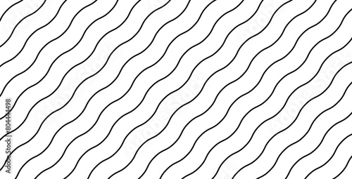 Waves seamless curvy pattern. Simple wavy line seamless pattern background