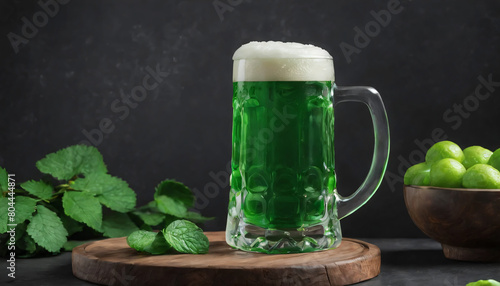 glass of beer and green hops