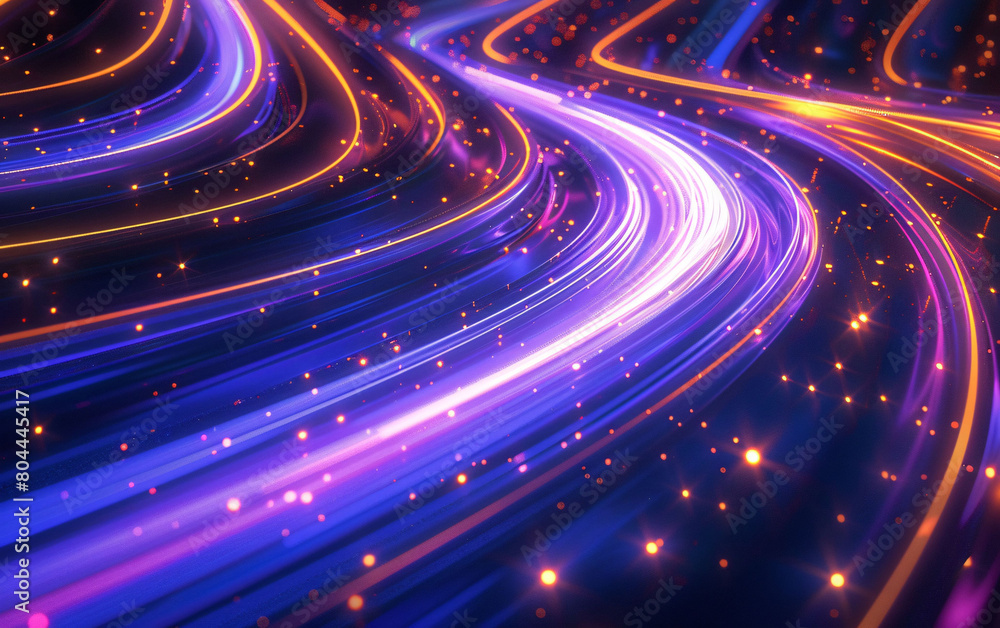 Obraz premium Technological glowing tunnel background, 3D rendering