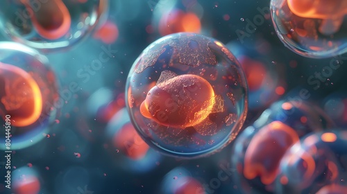 Dynamic Stages of Human Embryo Development in a Warm Nurturing Environment Generative ai photo