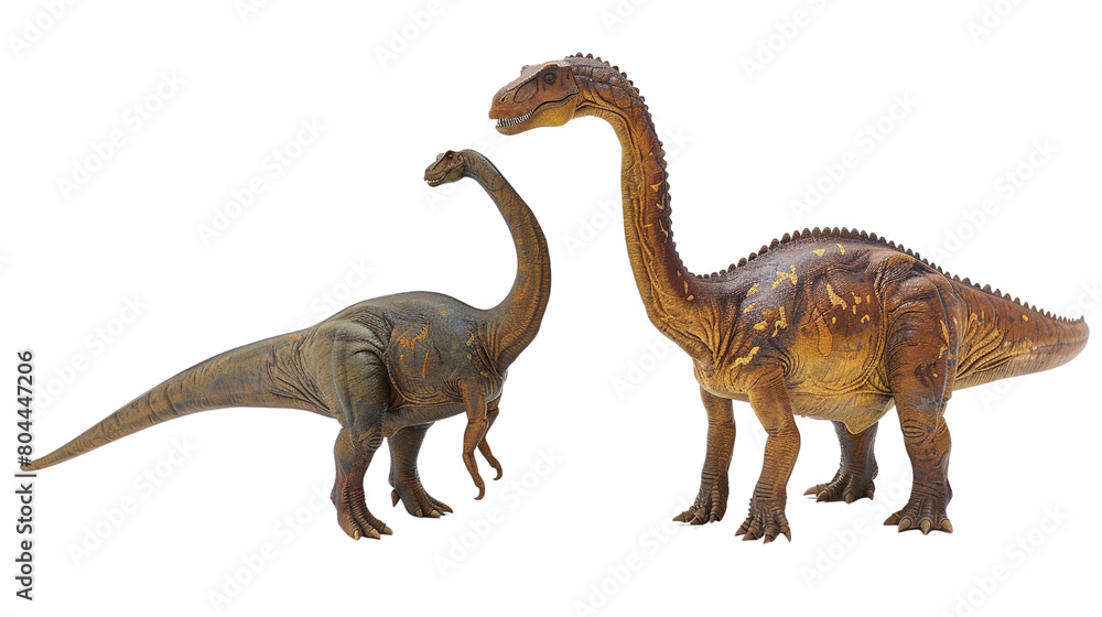 Brachiosaurus and Diplodocus isolated on white background. Brachiosaurus and Diplodocus isolated on white background.
