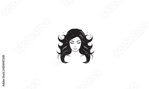 hair saloon logo black simple flat icon on white background