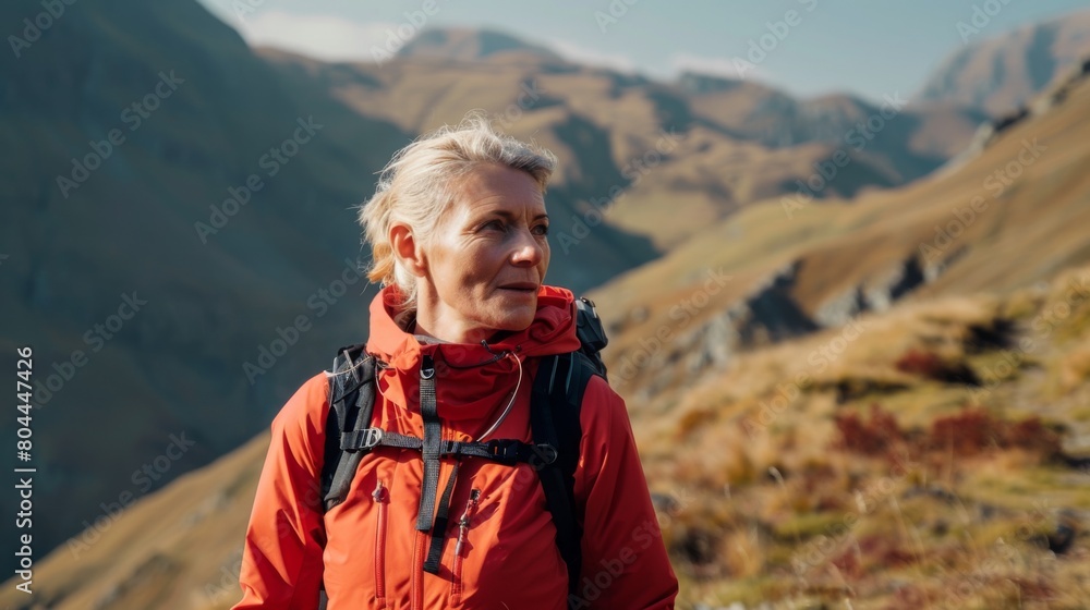 Senior Woman Enjoying Mountain Hike