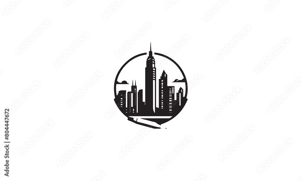 city logo black simple flat icon on white background