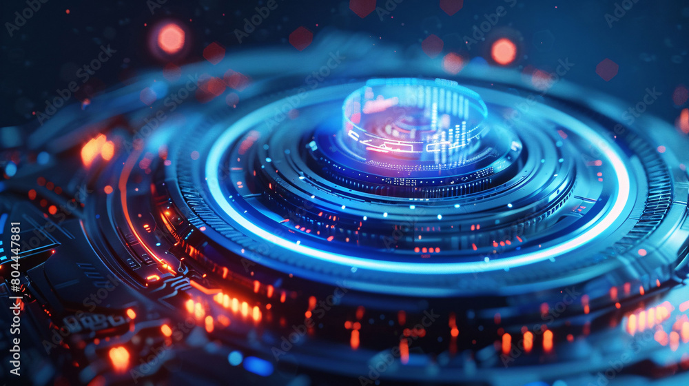 Abstract energy glowing circle, halo 3d rendering scene concept illustration Abstract energy glowing circle, halo 3d rendering scene concept illustration