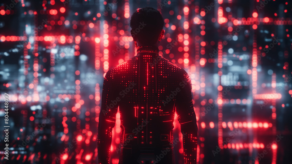 Anonymous hacker with a glowing data background, design resource for wallpaper, illustration, book, magazine, website, future and cybersecurity concept, Anonymous hacker with a glowing data background, design resource for wallpaper, illustration, book, magazine, website, future and cybersecurity concept,