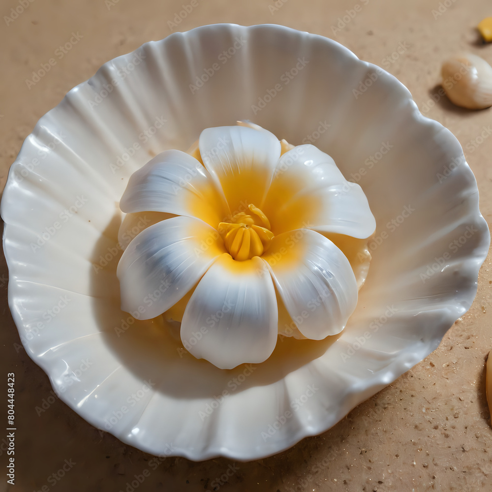 a small flower that is on the ground next to a bush a small flower that is on the ground next to a bush