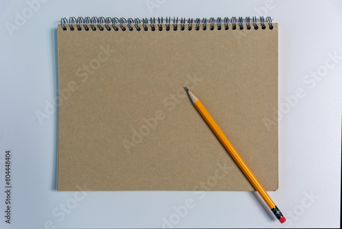 Blank open pocket book, catalog, magazine, note mock up template white paper texture on white background.