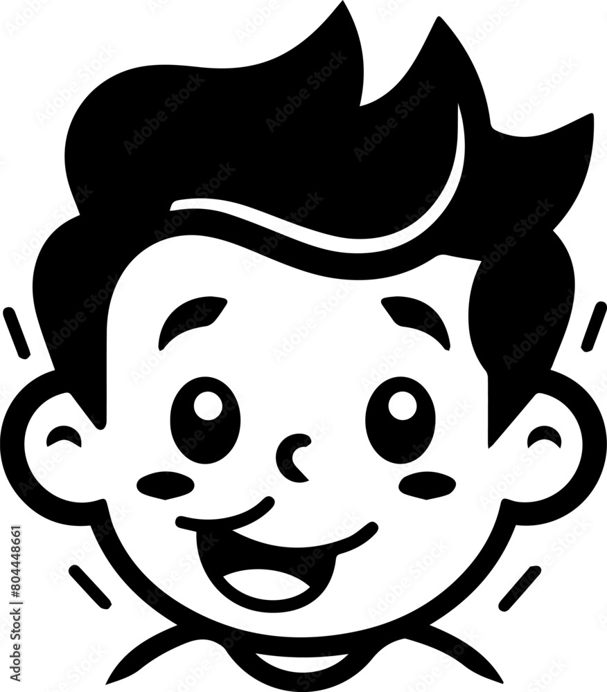 boy black vector cartoon illustration boy black vector cartoon illustration