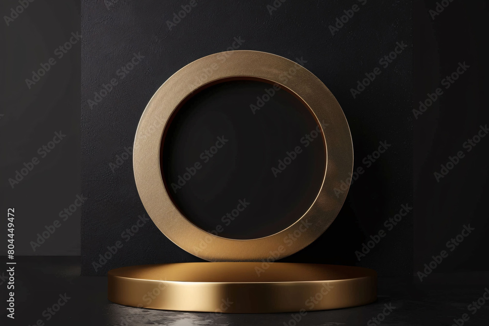 3D rendering black gold style e-commerce product exhibition stand 3D rendering black gold style e-commerce product exhibition stand