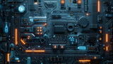 This image displays a close-up view of a complex circuit board with various electronic components, highlighting the intricacy of modern electronic design and technology.