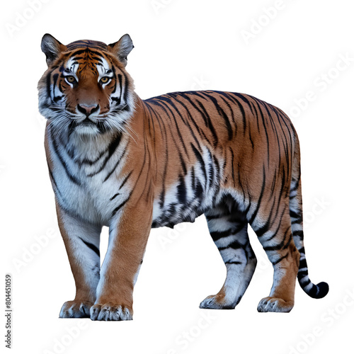 Tiger isolated on PNG  transparent background Generative ai